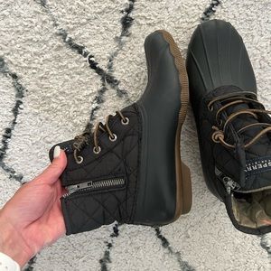 COPY - - Black sperry duck boots